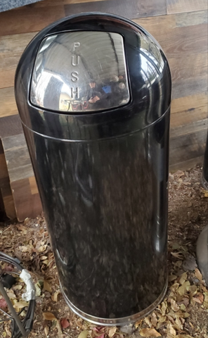 Trash Can Black Column with Flap