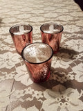 Votive Glass Candle Holder, Mercury Rose Gold