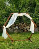 Hexagon Wedding Arbor with ivory Chiffon Fabric