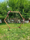 Hexagon Wedding Arbor with Silk Flowers