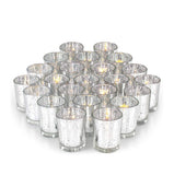 Votive Glass Candle Holder, Mercury Silver